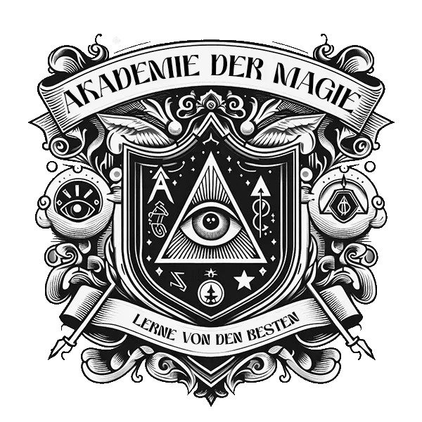 Wappen der Akademie der Magie mit okkulten Symbolen